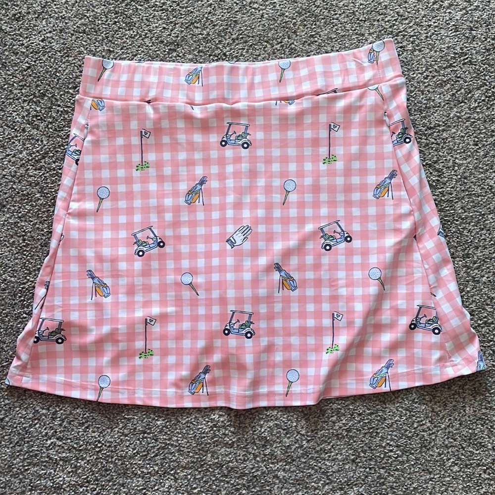 Smith and Quinn Pink Gingham Golf Skort Medium NWT